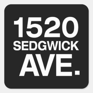 1520 SEDGWICK AVE. QUADRATISCHER AUFKLEBER