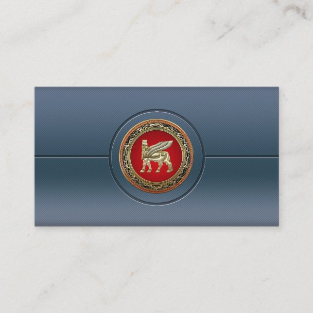 [154] Babylonischer Winged Bull Lamassu [3D] Visitenkarte (Vorderseite)