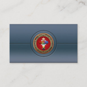 [154] Rosiges Kreuz (Rose Croix) auf Rot u. Gold Visitenkarte