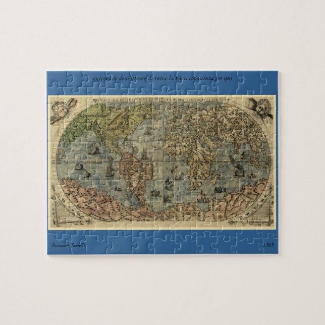 1565 Ferando Berteli (Fernando Bertelli) Weltkarte (Horizontal)