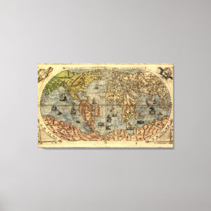 1565 Forlani AntiquevWeltkarte Renaissance Leinwanddruck