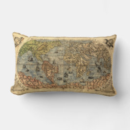 1565 Forlani AntiquevWeltkarte Renaissance Lendenkissen