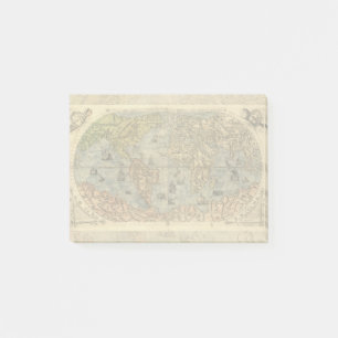 1565 Forlani AntiquevWeltkarte Renaissance Post-it Klebezettel