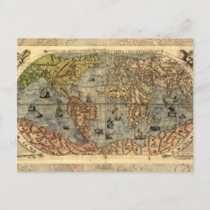 1565 Forlani AntiquevWeltkarte Renaissance Postkarte