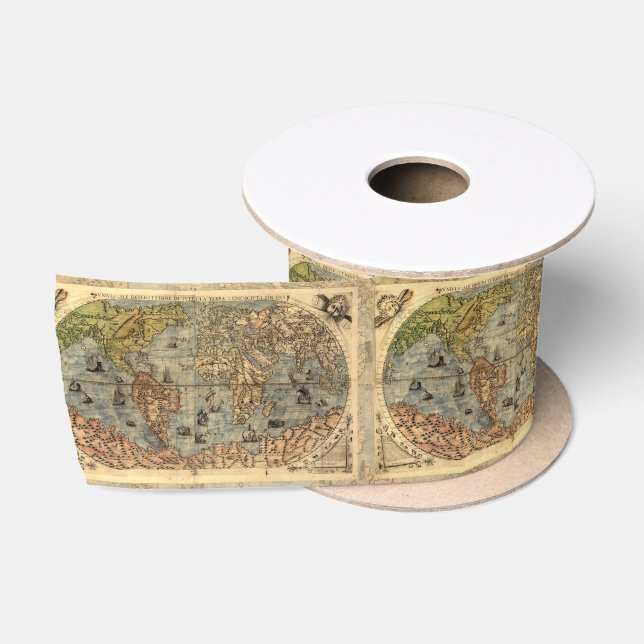 1565 Forlani AntiquevWeltkarte Renaissance Satinband (Spule)
