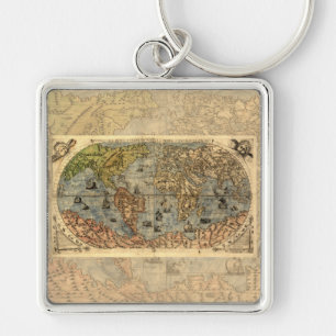 1565 Forlani AntiquevWeltkarte Renaissance Schlüsselanhänger