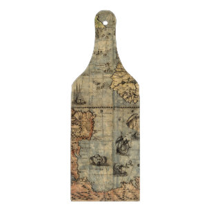 1565 Forlani AntiquevWeltkarte Renaissance Schneidebrett