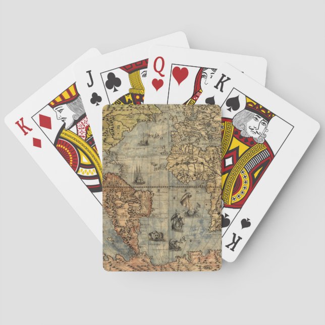 1565 Forlani AntiquevWeltkarte Renaissance Spielkarten (Rückseite)