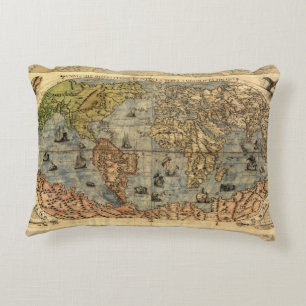 1565 Forlani AntiquevWeltkarte Renaissance Zierkissen