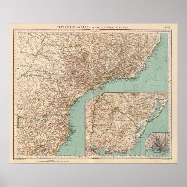 15758 Southern Brazil, Uruguay Poster (Vorne)