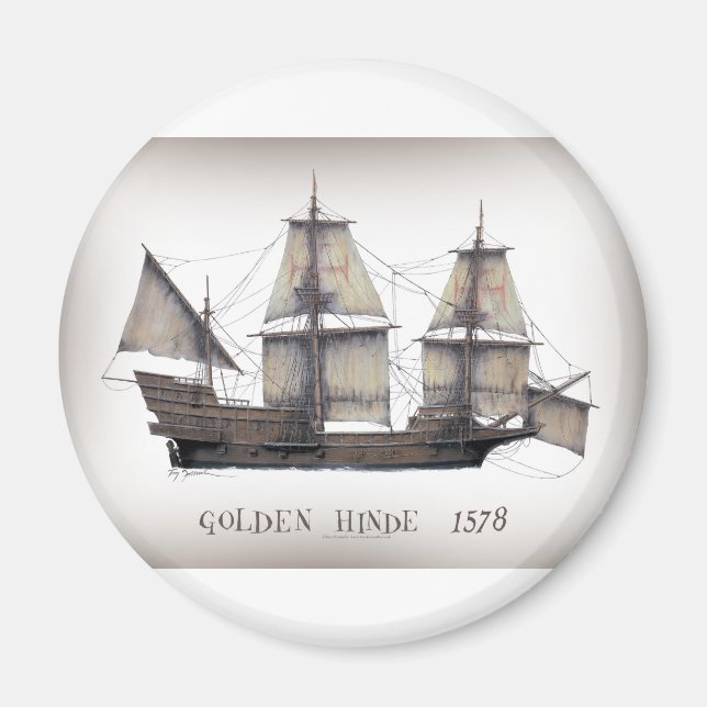 1578 Goldene Hinde Magnet (Vorne)
