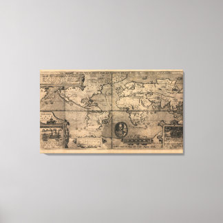 1581 Antique World Map von Nicola van Sype Leinwanddruck
