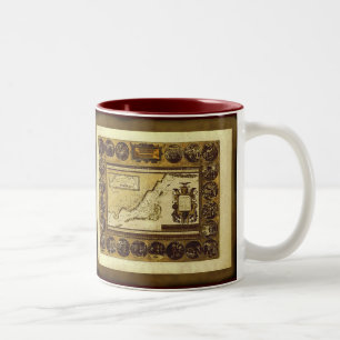 1586 Patriarch Abraham Antique Map Series Zweifarbige Tasse