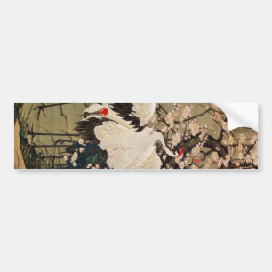 15. 梅 花 群 図, 若 冲 Pflaumenblüten & Krane, Jakuchū Autoaufkleber