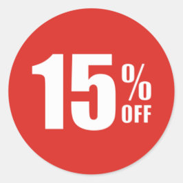 15 % 15 % Rabatt auf den Verkaufsticker Runder Aufkleber
