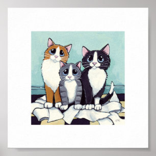 15,2 cm x 15,2 cm Whimsischer Katzenkunst Schö Poster
