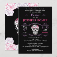 15 Años Quinceañera Birthday Sugar Skull Invite