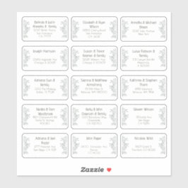 15 Aufkleber für den Namen eines Hochzeitgästen