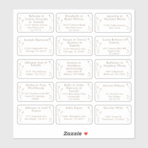 15 Aufkleber für den Namen eines Hochzeitgästen
