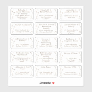 15 Aufkleber für den Namen eines Hochzeitgästen