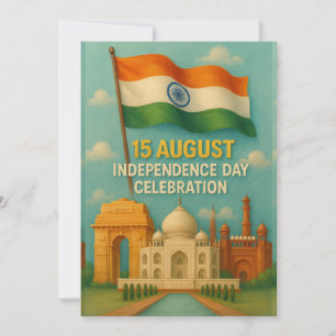15 August Indien Independence Day Card
