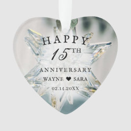 15. Black + White Crystal Wedding Jubiläum Ornament