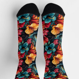 #15 Crew-Socken mit Blumenmuster Socken