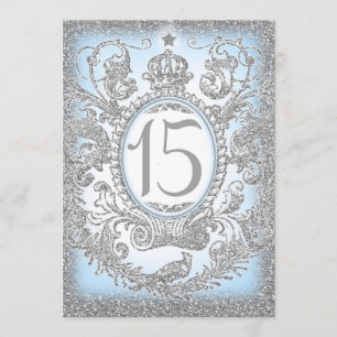 15 einmal in Blau Einladung