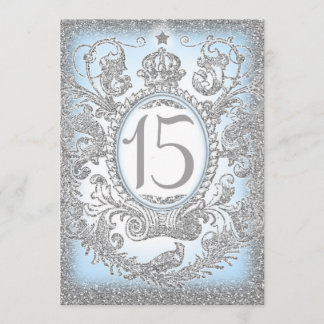 15 einmal in Blau Einladung