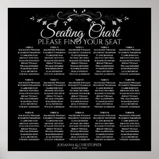 15 elegante schwarze Hochzeitssattelkarte Poster