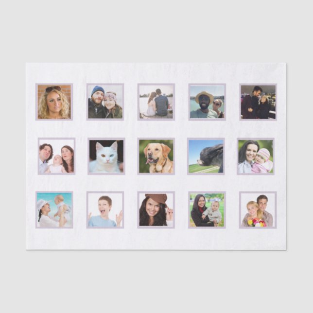 15 Foto Collage Family Decoupage  Seidenpapier (Vorderseite)