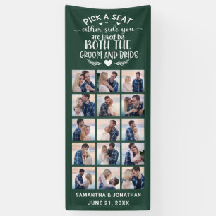 15 Foto Collage Green Willkommen bei unserer Hochz Banner