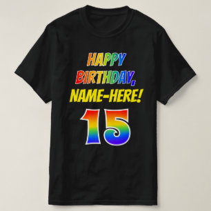 15. Geburtstag — Bold, Fun, Rainbow 15, Individu T-Shirt