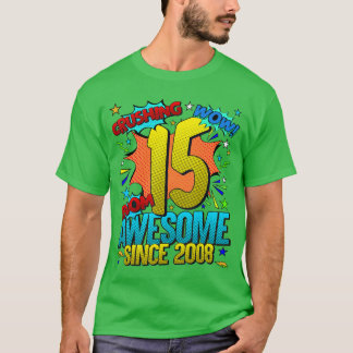 15. Geburtstag Comic-Stil Awesome Seit 2008 15 Jah T-Shirt