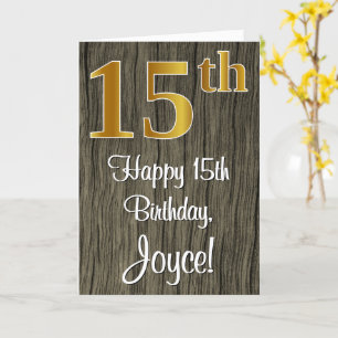 15. Geburtstag: Elegante Imitate Gold Look #, Imit Karte