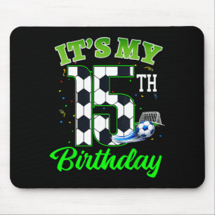 15. Geburtstag Fußball Junge Mädchen Kinder Fußbal Mousepad