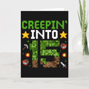 15. Geburtstag Gamer Pixel Creepin" in 15 Video G Karte