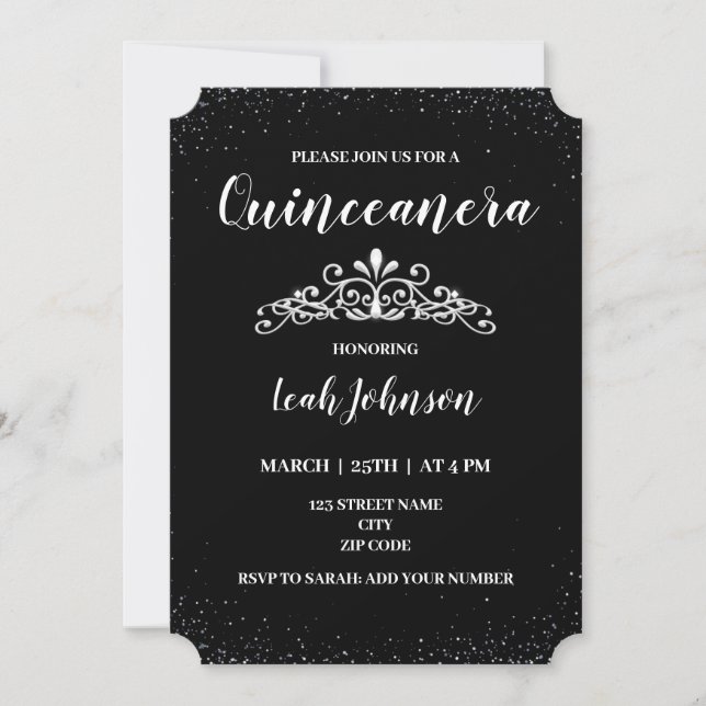 15. Geburtstag Quinceanera Einladung (Vorderseite)