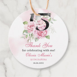 15. Geburtstag Quinceanera Rustikale Flora Geschenkanhänger