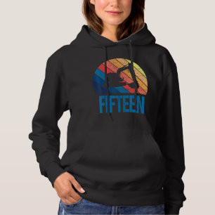15. Geburtstag Retro Bagger Baufahrzeug Hoodie