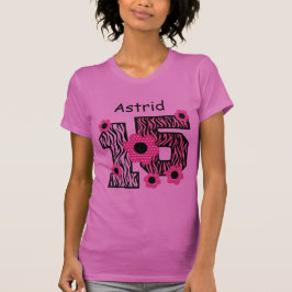 15. Geburtstagrosa Zebra-individueller Name T-Shirt