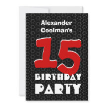 15. Geburtstags-moderne jugendlich Schwarz-weiße