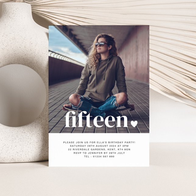 15. Herz Foto Geburtstagsfeier Einladung (Von Creator hochgeladen)