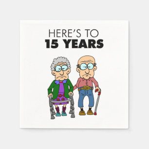 15. Hochzeitstag alt Serviette