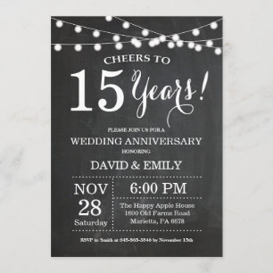 15. Hochzeitstag Einladung Chalkboard