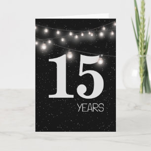 15. Hochzeitstag mit Lichtern und Sternen Karte