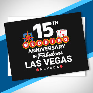 15. Hochzeitstag Paar Las Vegas Reise Postkarte