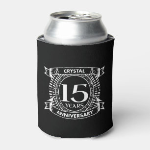 15. Hochzeitstag Schwarzweiß Dosenkühler