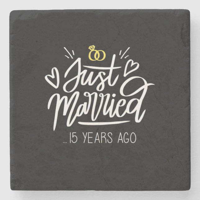  | 15. Hochzeitstag Steinuntersetzer (Vorderseite)