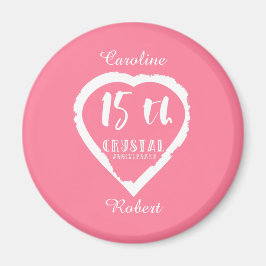 15. Hochzeitstag traditionelles Kristall Magnet